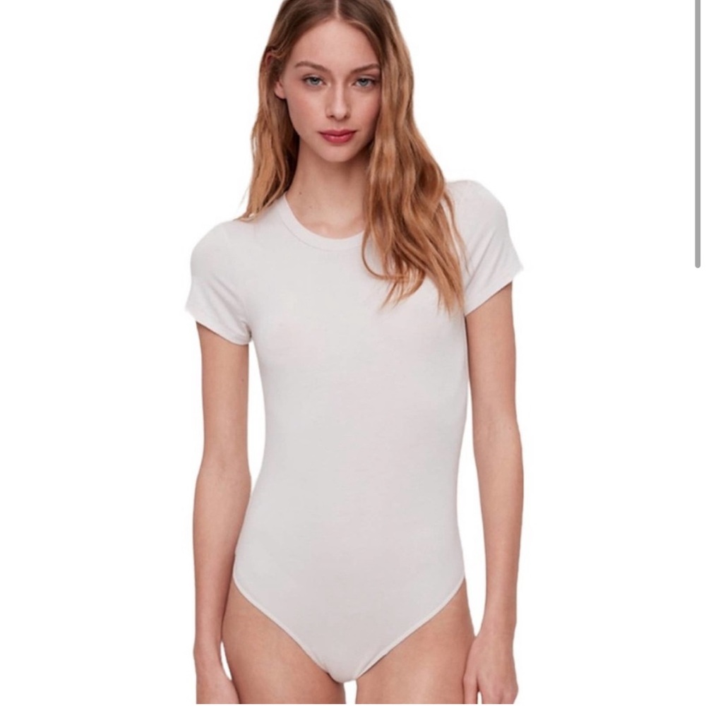Aritzia Wilfred Free White Baby Tee Bodysuit Size L